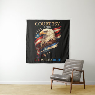 Tenture Aigle Patriotique Rouge Blanc et Bleu Vintage 
