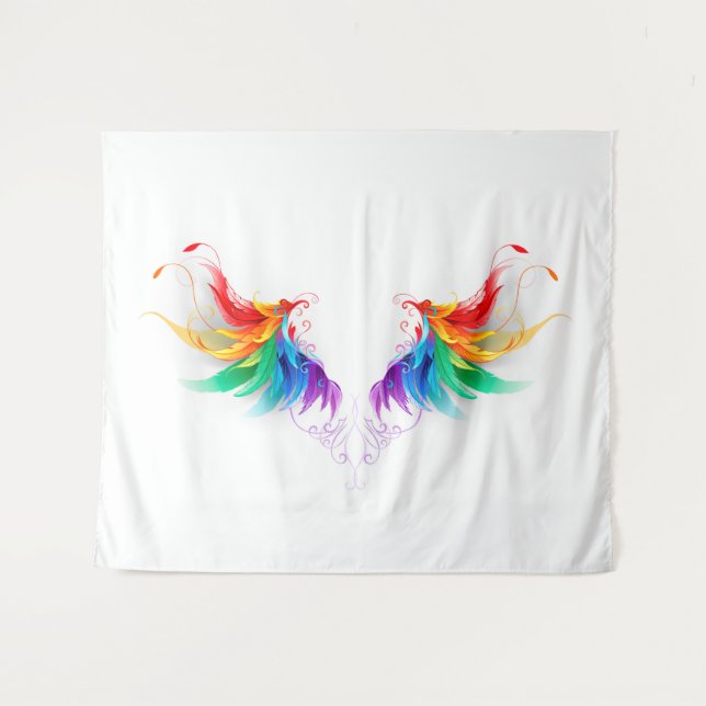 Tenture Ailes arc-en-ciel douces (Devant (Horizontal))