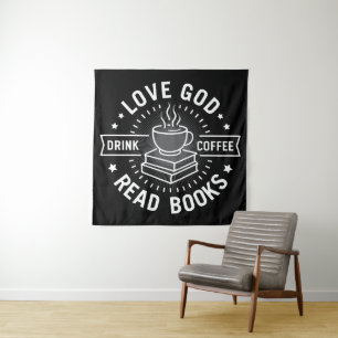 Tenture Aime Dieu Bois du Café Lis des Livres Amoureux Vin