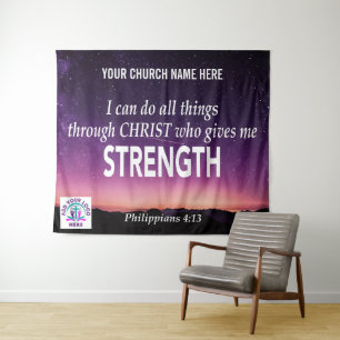 Tenture AJOUTER LOGO Phil 4:13 JE PEUX TOUT FAIRE Église