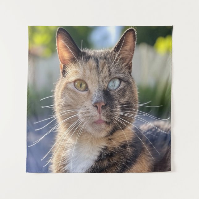 Tenture Ajouter une Personnaliser photo de chat (Devant)