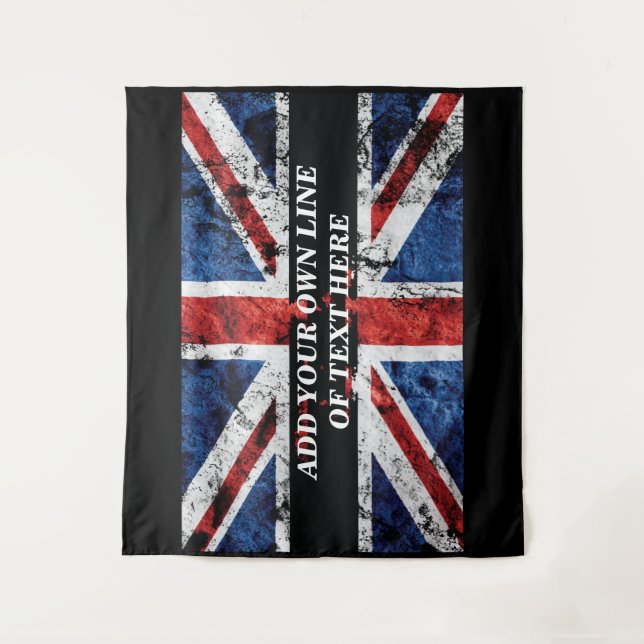 Tenture Ajouter votre texte sur le drapeau anglais Jeu d'o (Devant)