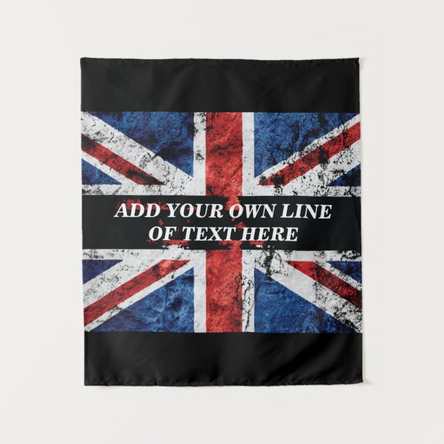 Tenture Ajouter votre texte sur le drapeau anglais Jeu d'o (Devant)