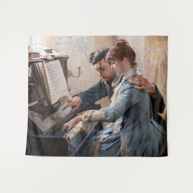 Tenture Albert Edelfeel - Jouer au piano (Devant (Horizontal))