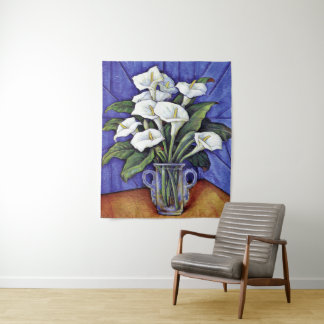 Tenture Alcatraces, peinture florale d'art,