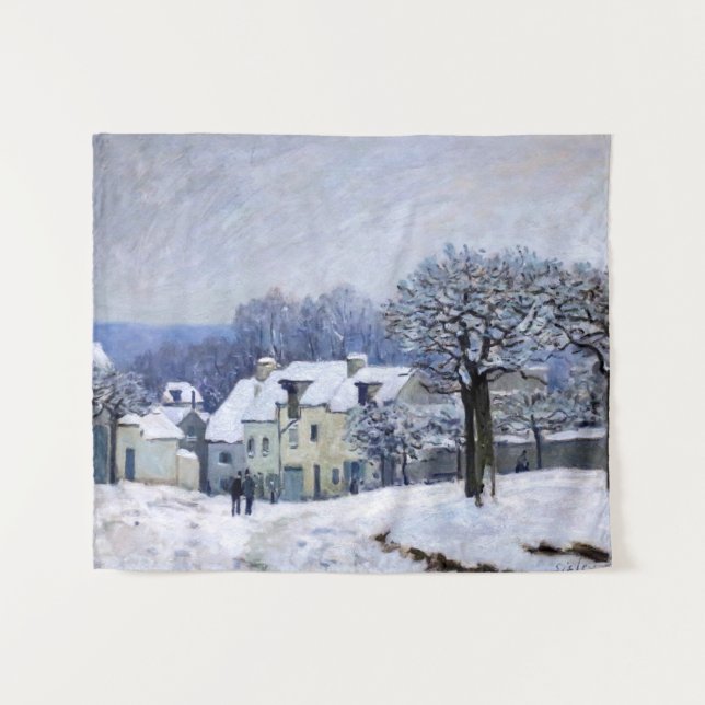 Tenture Alfred Sisley - Place Chenil à Marly, Effet Neige (Devant (Horizontal))