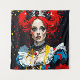 Tenture Alice, reine rouge