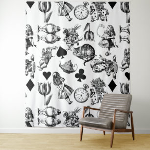 Tenture Alice White Rabbit Wonderland Classic