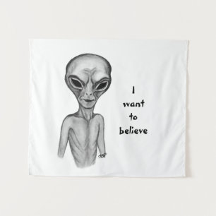 Tenture Alien gris, je veux croire
