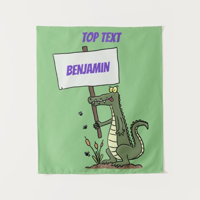 Tenture Aligator de crocodile drôle avec dessin animé (Devant)