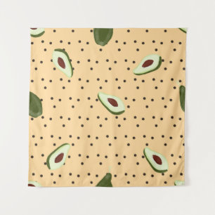 Tenture Aliments sains. Motif d'avocat sans fil, avocat