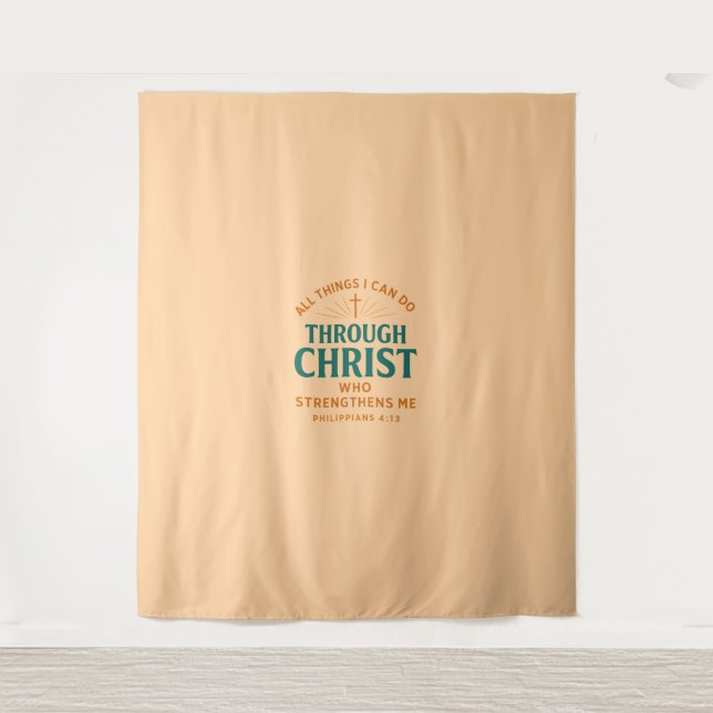 Tenture All things I can do through Christ who strengthens (Devant)