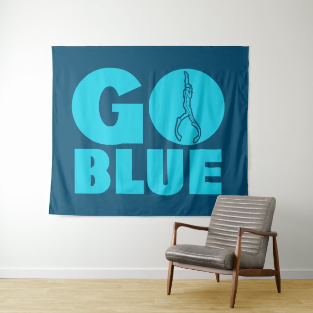Tenture Aller bleu   (En situation (horizontale))