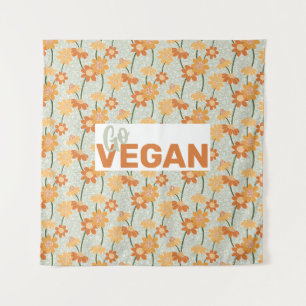 Tenture Allez Vegan ! Joli rétro muté fleurs des années 19