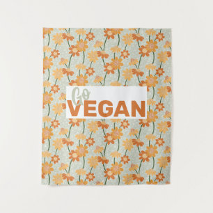 Tenture Allez Vegan ! Joli rétro muté fleurs des années 19