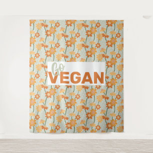Tenture Allez Vegan ! Joli rétro muté fleurs des années 19