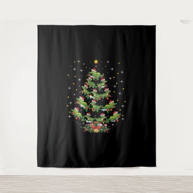 Tenture Alligator Amant Noël Alligator Arbre de Noël (Devant)