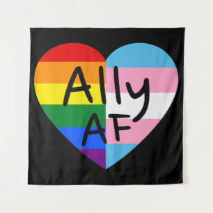 Tenture Ally AF III - Drapeau LGBTQ Gay Trans Queer Pride