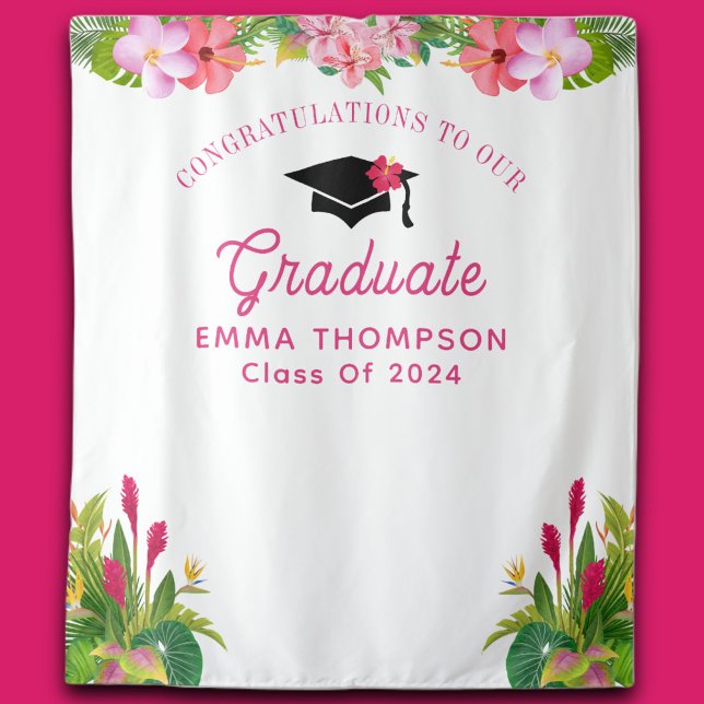 Tenture Aloha Graduation Luau Classe De 2024 Contexte (Créateur téléchargé)