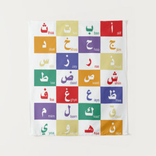 Tenture alphabet arabe Lettres pour enfants