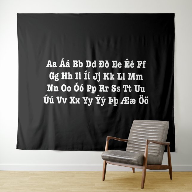 Tenture Alphabet islandais [Íslenska Stafrófið] (En situation (horizontale))