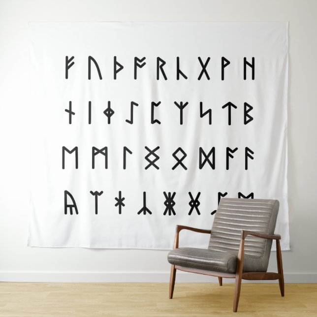 Tenture Alphabet Runique [Futhorc] (En situation (horizontale))