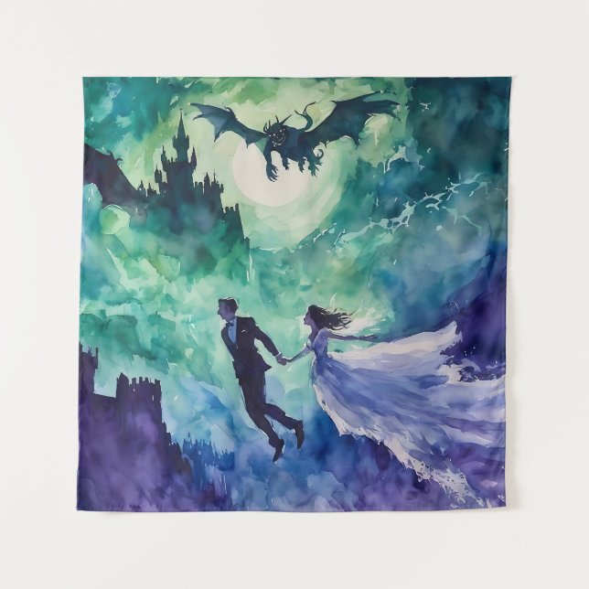 Tenture Amateurs de vol - Peinture aquarelle (Devant)