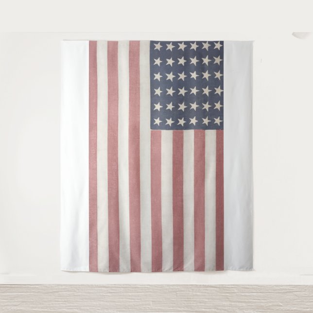 Tenture Americana Drapeau Américain Rustique (Devant)