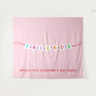 Tenture Amis mignon bracelet d'amitié rose Valentin