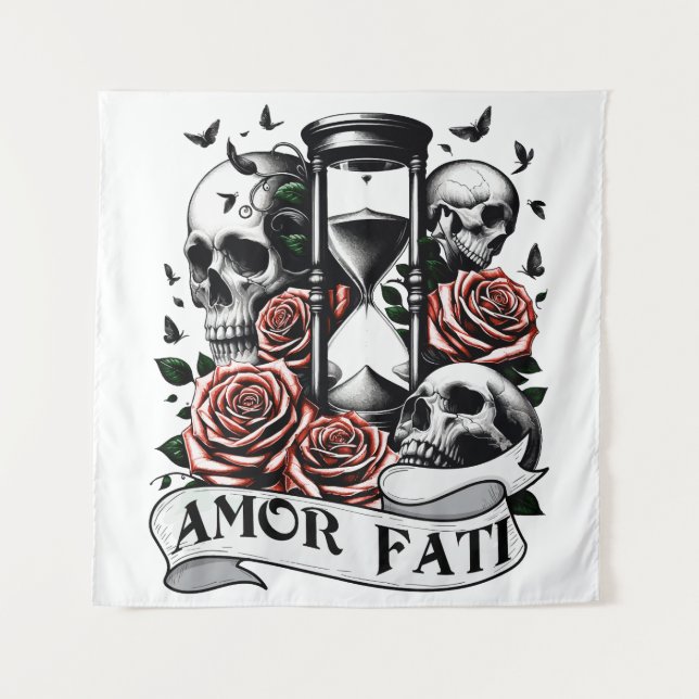 Tenture Amor Fati - Memento Mori Art gothique (Devant)