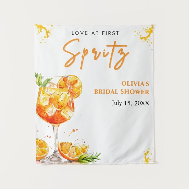 Tenture Amour au premier Spritz Orange Douche nuptiale Con (Devant)