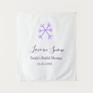 Tenture Amour dans la neige douche de mariée flocons de ne