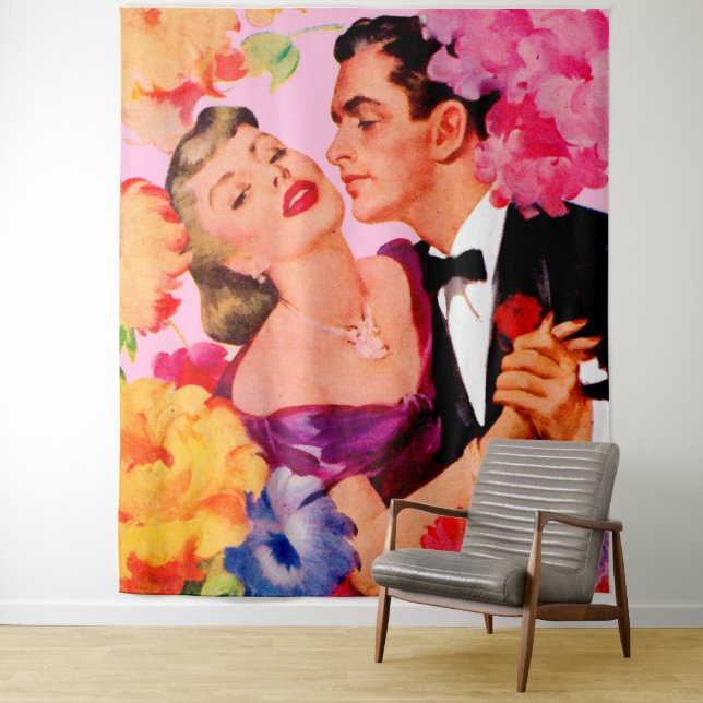 Tenture amour en fleurs (En situation)