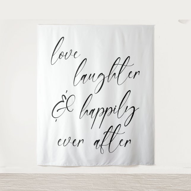 Tenture Amour, Rires et Heureux pour Toujours (Devant)