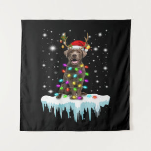 Tenture Amoureux des chiens Chocolat Labrador Christmas L