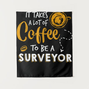 Tenture Amoureux du café Funny Surveyor Ingénieur Construc