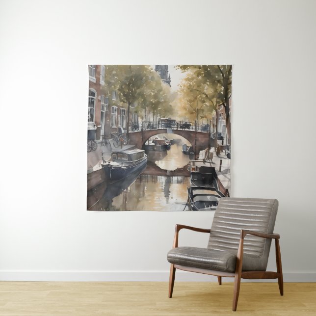 Tenture Amsterdam aquarelle (En situation)
