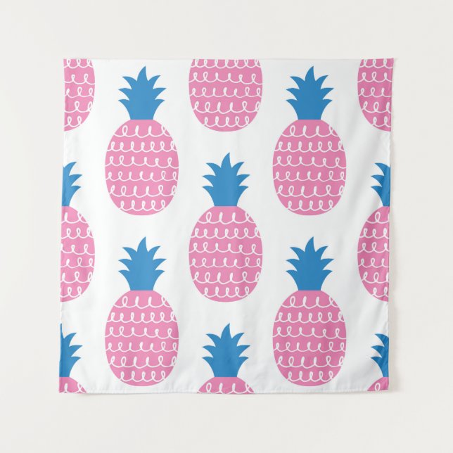 Tenture Amusant ananas, Design Vintage sans couture. (Devant)