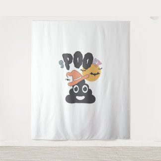 Tenture Amusant Humour de salle de bain Halloween Poo Éffr