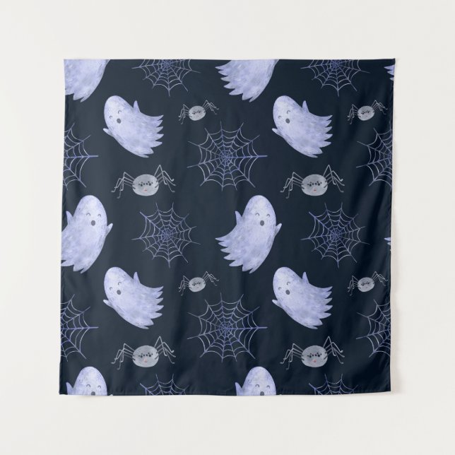Tenture Amusant Motif d'Halloween Spider Fantôme. (Devant)