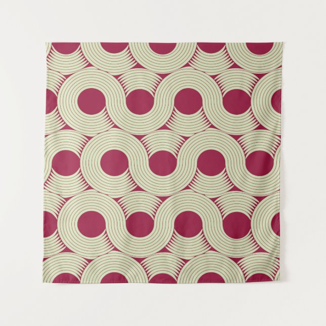 Tenture an infinite moebius stripe seamless tile, in red a (Devant)