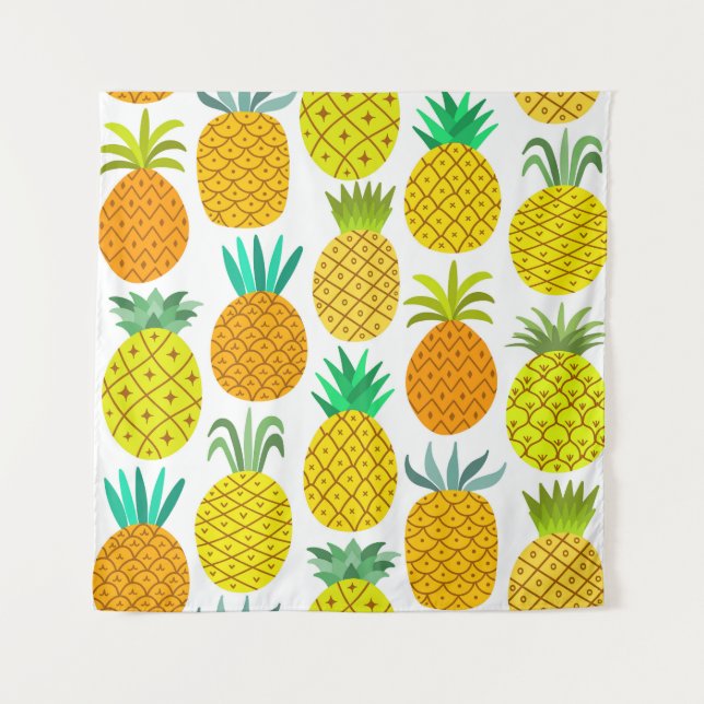 Tenture Ananas Isolé : Motif Vintage sans joint. (Devant)