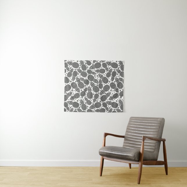 Tenture Ananas monochromes (En situation (horizontale))