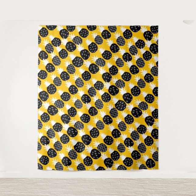 Tenture Ananas noir (Devant)