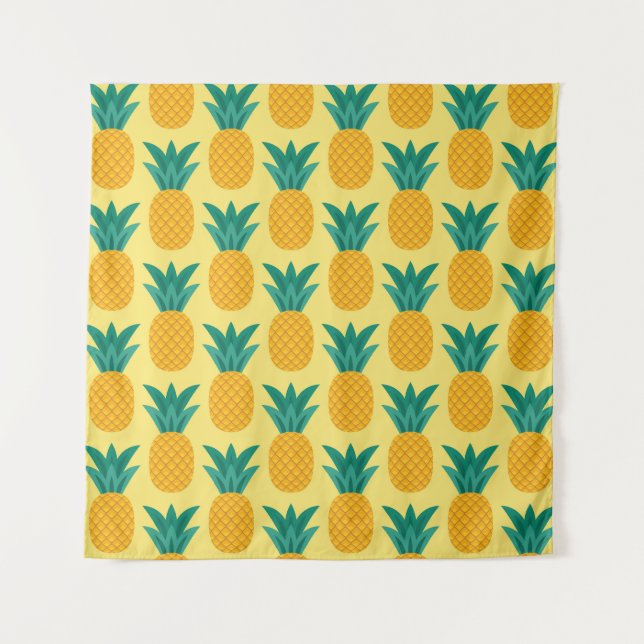 Tenture Ananas Vintage : Fruit Motif délice. (Devant)