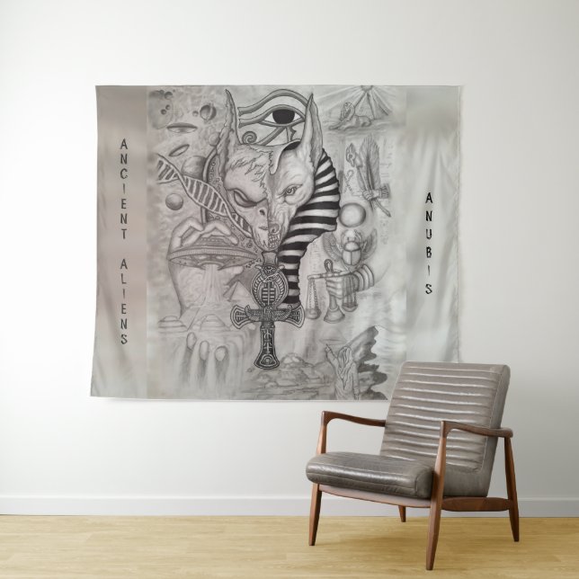 Tenture Ancient Aliens , Anubis (En situation (horizontale))