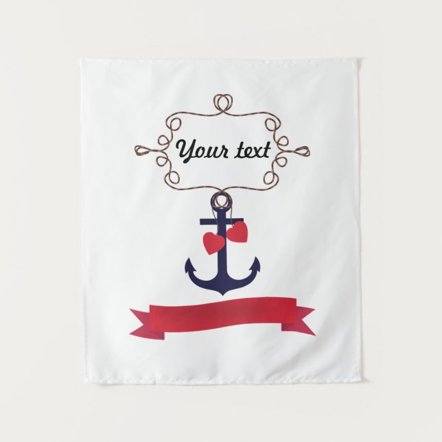 Tenture Ancre cadre de corde marine marine voyage maritime (Devant)