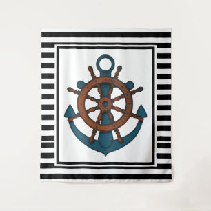 Tenture Ancre et rayures