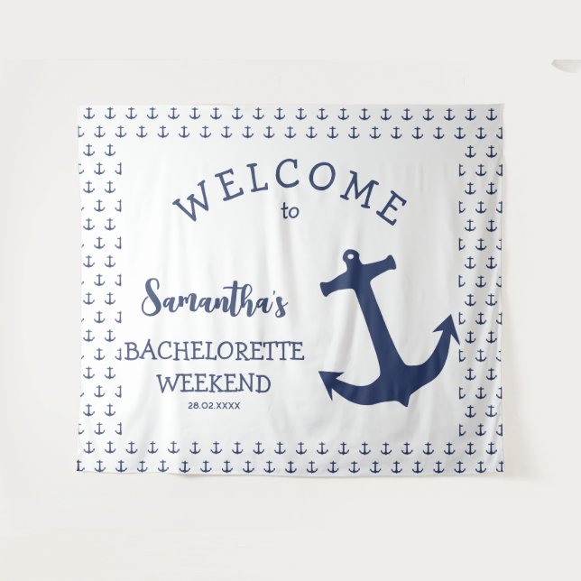Tenture Ancre nautique Plage Bachelorette Party Contexte (Devant (Horizontal))