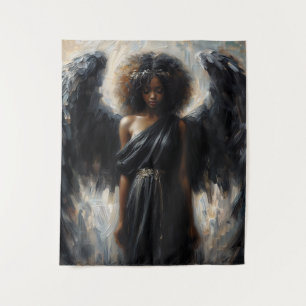 Tenture Ange africain aux ailes noires